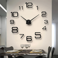 Chrona - Large Modern Wall Clock Black