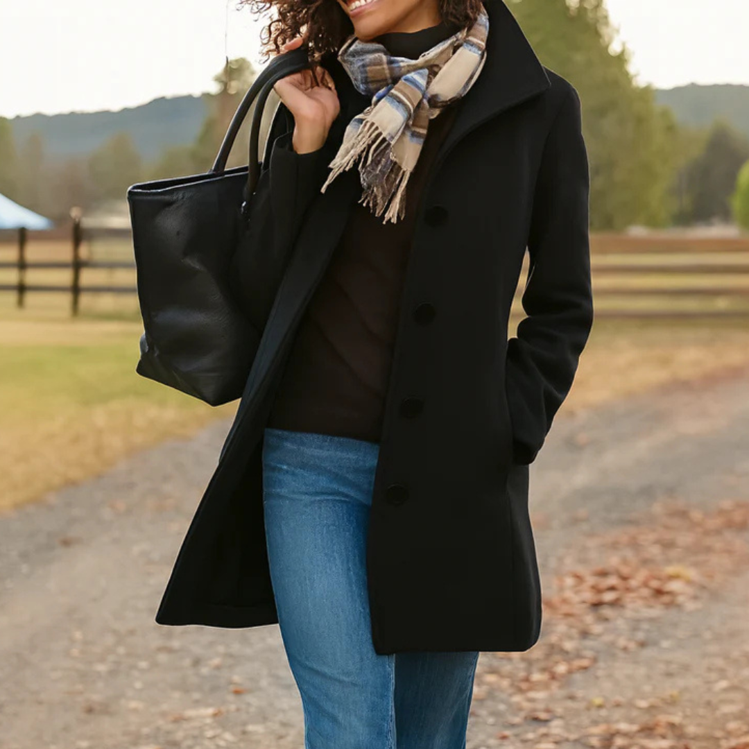 Classic Mid-Length Button-Front Coat
