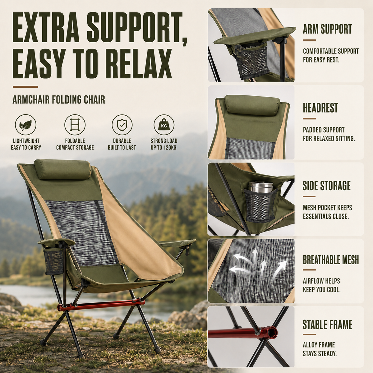 Dayhills | Aeroluna Ultralight Folding Highback Chair