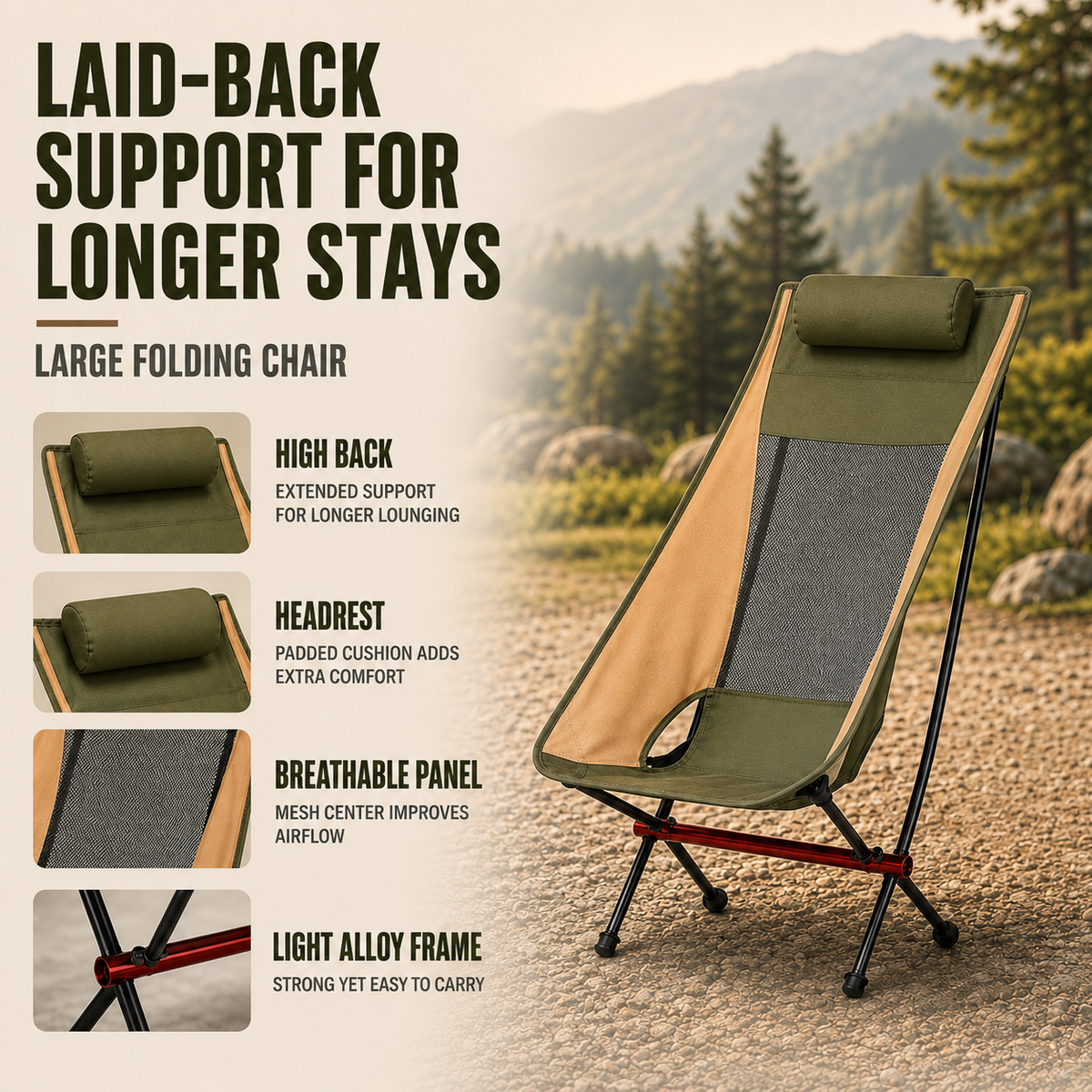 Dayhills | Aeroluna Ultralight Folding Highback Chair