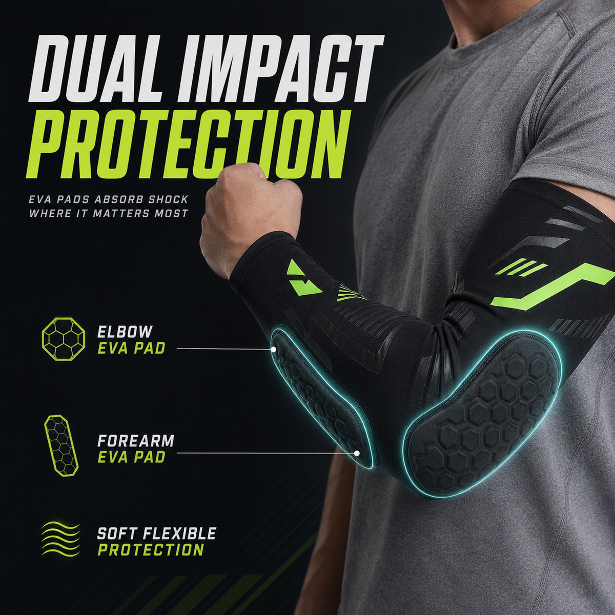 Dayhills | ArmoraGuard Padded Compression Elbow Sleeve