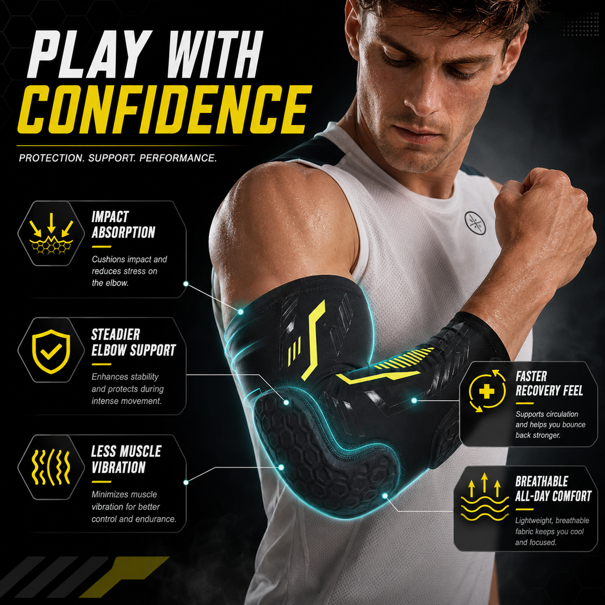 Dayhills | ArmoraGuard Padded Compression Elbow Sleeve