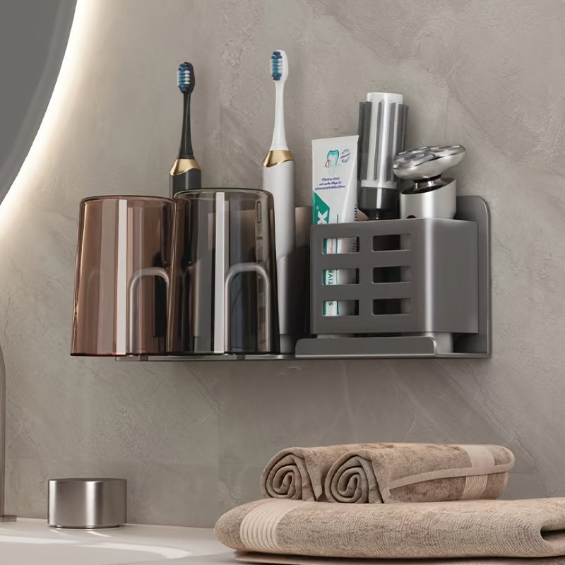 Dayhills | BristleHub Wall-Mounted Electric Toothbrush Holder – Aluminum Bathroom Organizer with Drainage Holes