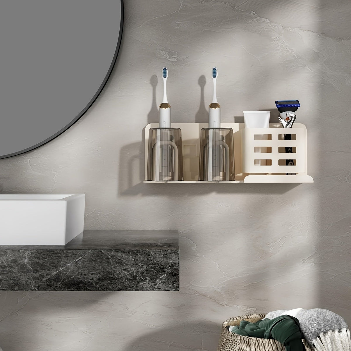 Dayhills | BristleHub Wall-Mounted Electric Toothbrush Holder – Aluminum Bathroom Organizer with Drainage Holes