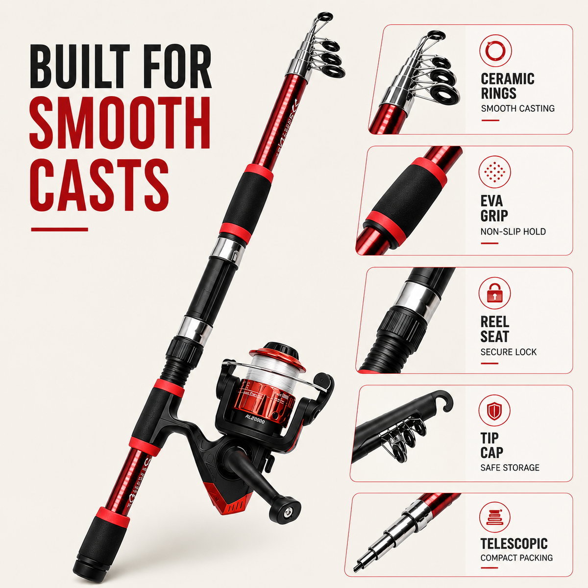 Dayhills | Castaway Telescopic Travel Fishing Rod Set