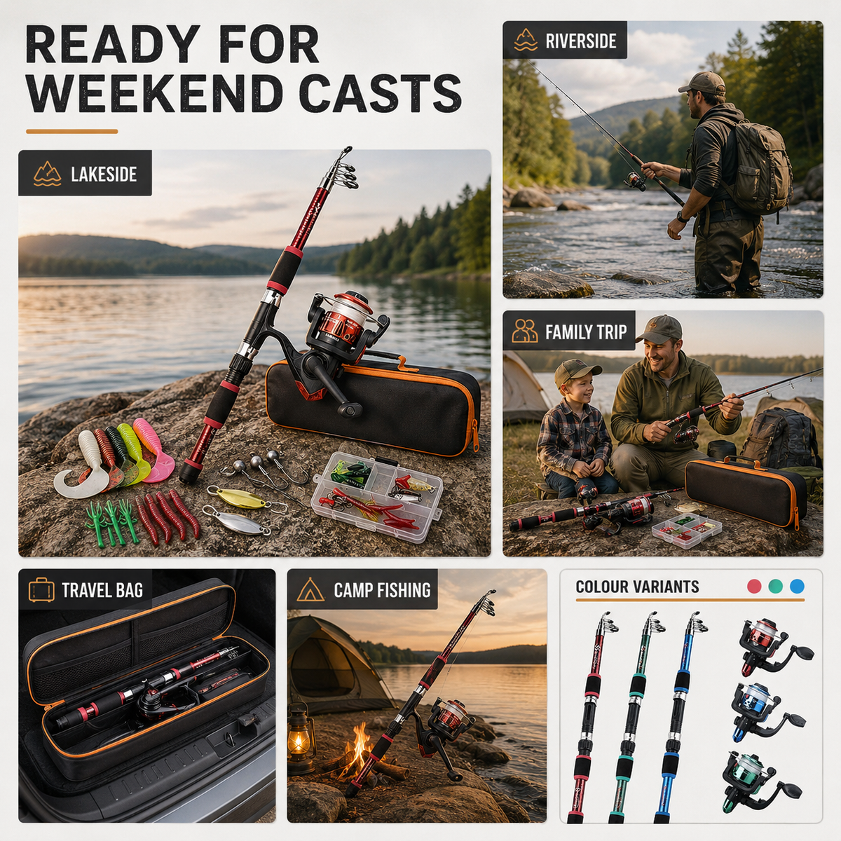 Dayhills | Castaway Telescopic Travel Fishing Rod Set