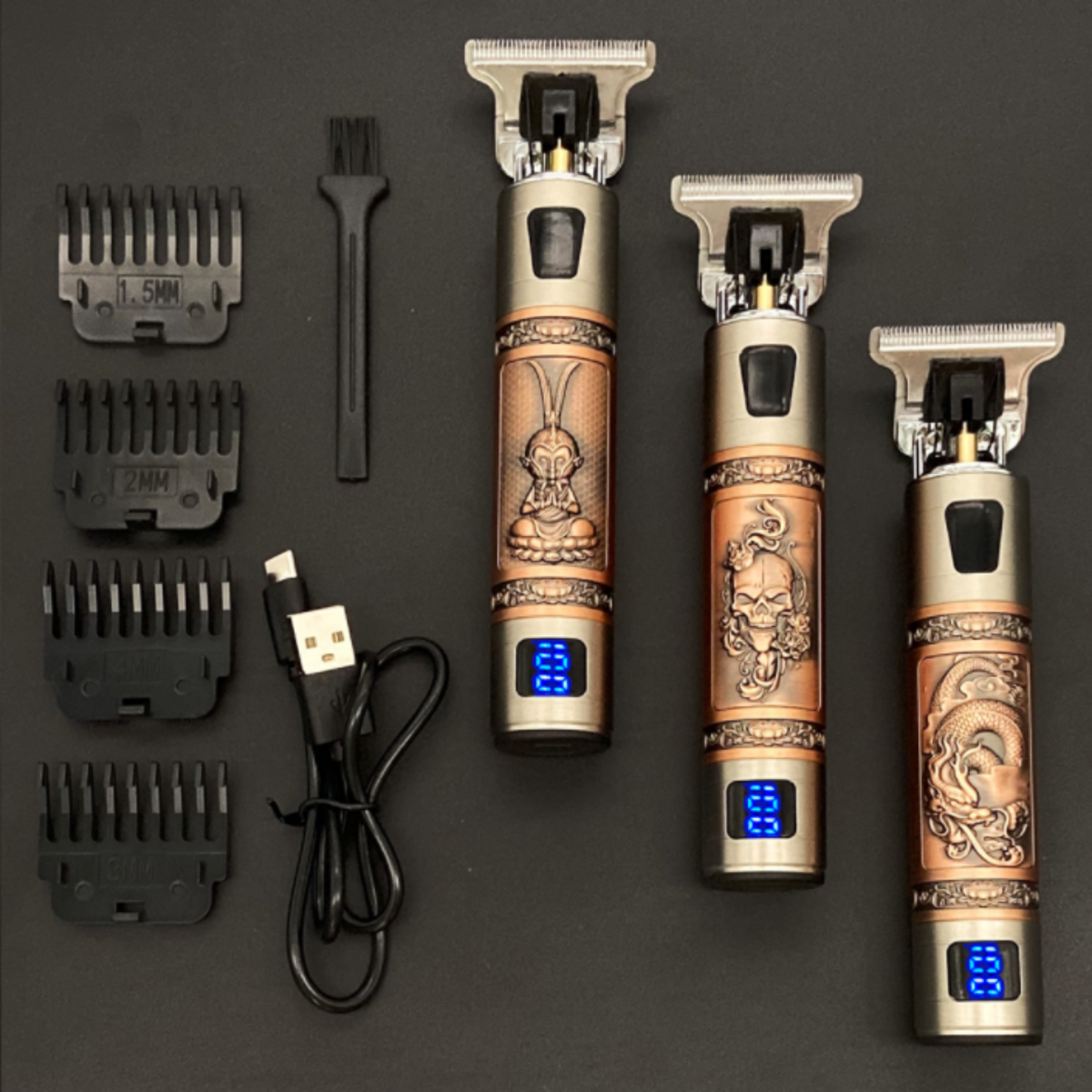 Dayhills Dayhills Skull Vintage Trimmer™ | The Barber Trend of This Year! - Rechargeable Including Attachments