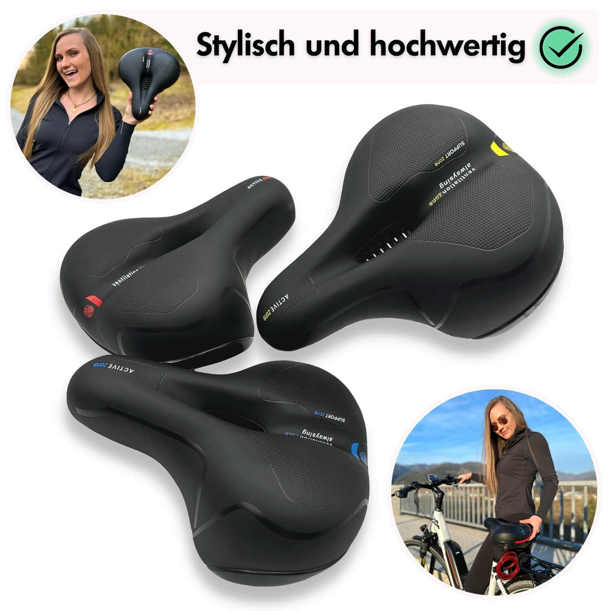 Dayhills | CloudComfort Pro Bicycle Seat | Pressure-Relieving Memory Foam | Black