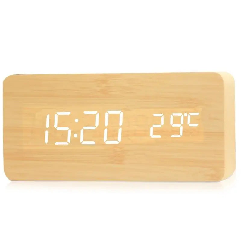Dayhills | Digital Wooden Alarm Clock | LED Display, Silent Operation