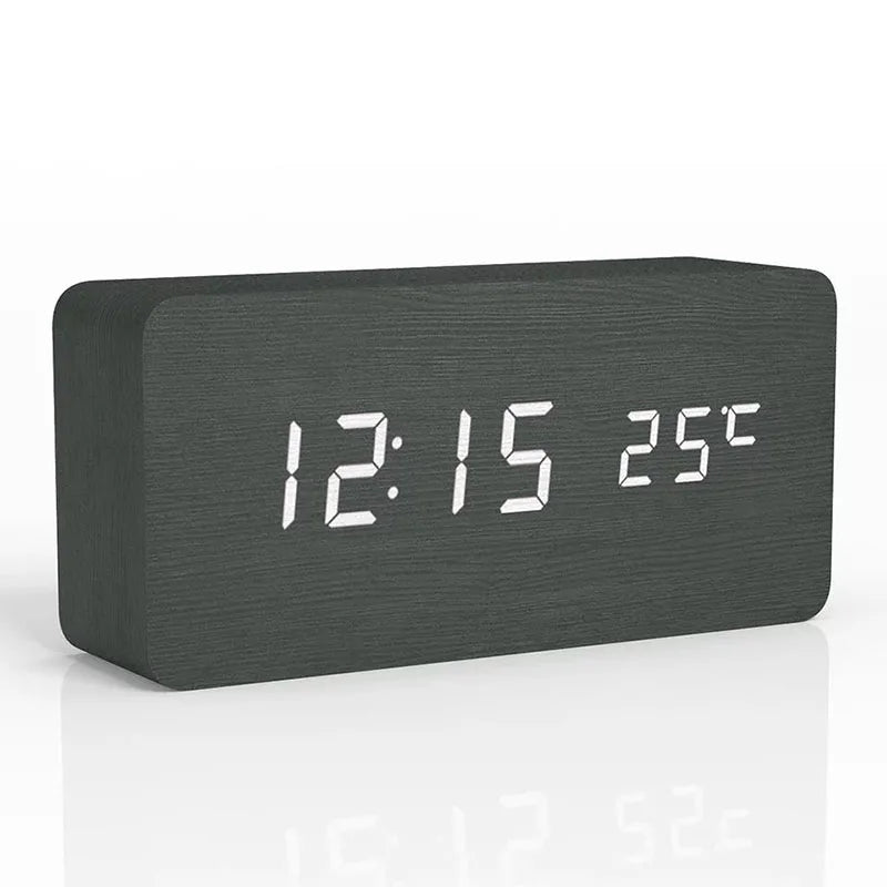 Dayhills | Digital Wooden Alarm Clock | LED Display, Silent Operation