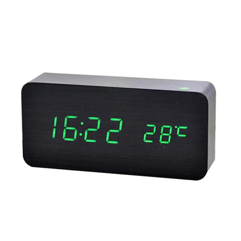 Dayhills | Digital Wooden Alarm Clock | LED Display, Silent Operation