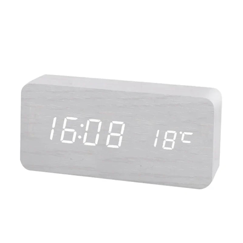 Dayhills | Digital Wooden Alarm Clock | LED Display, Silent Operation