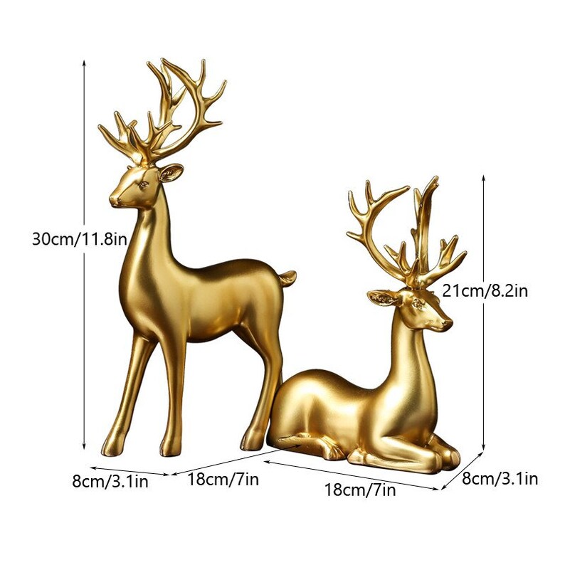 Dayhills | Golden Couple Deer Figurines