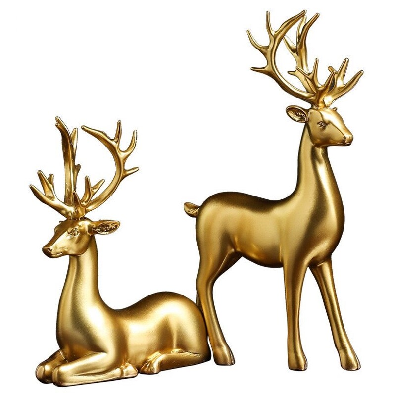 Dayhills | Golden Couple Deer Figurines