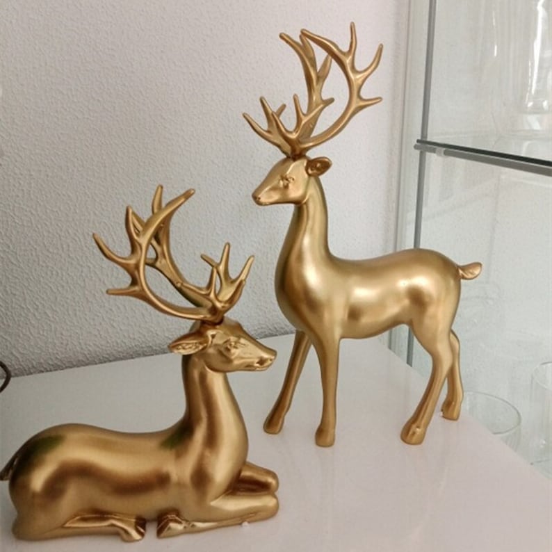 Dayhills | Golden Couple Deer Figurines