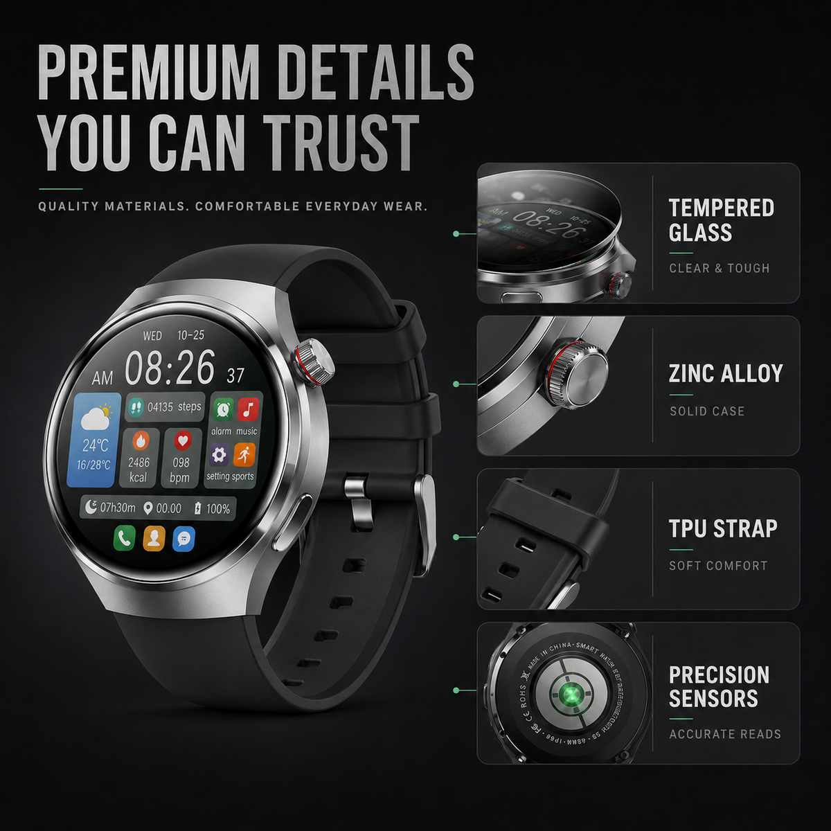 Dayhills | Health Smartwatch with Blood Pressure Tracker
