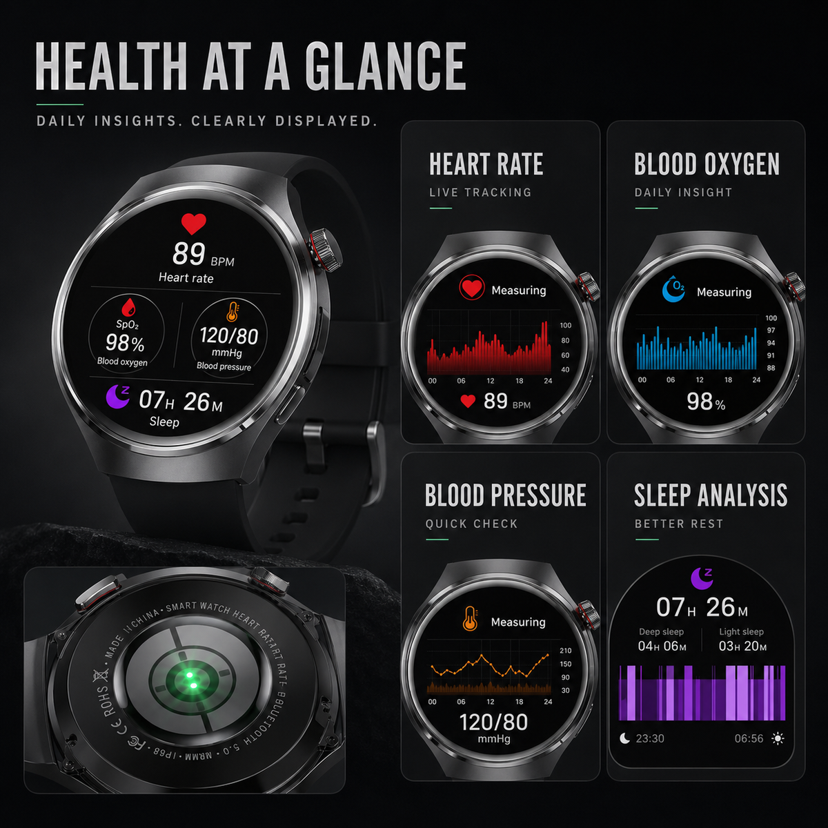 Dayhills | Health Smartwatch with Blood Pressure Tracker
