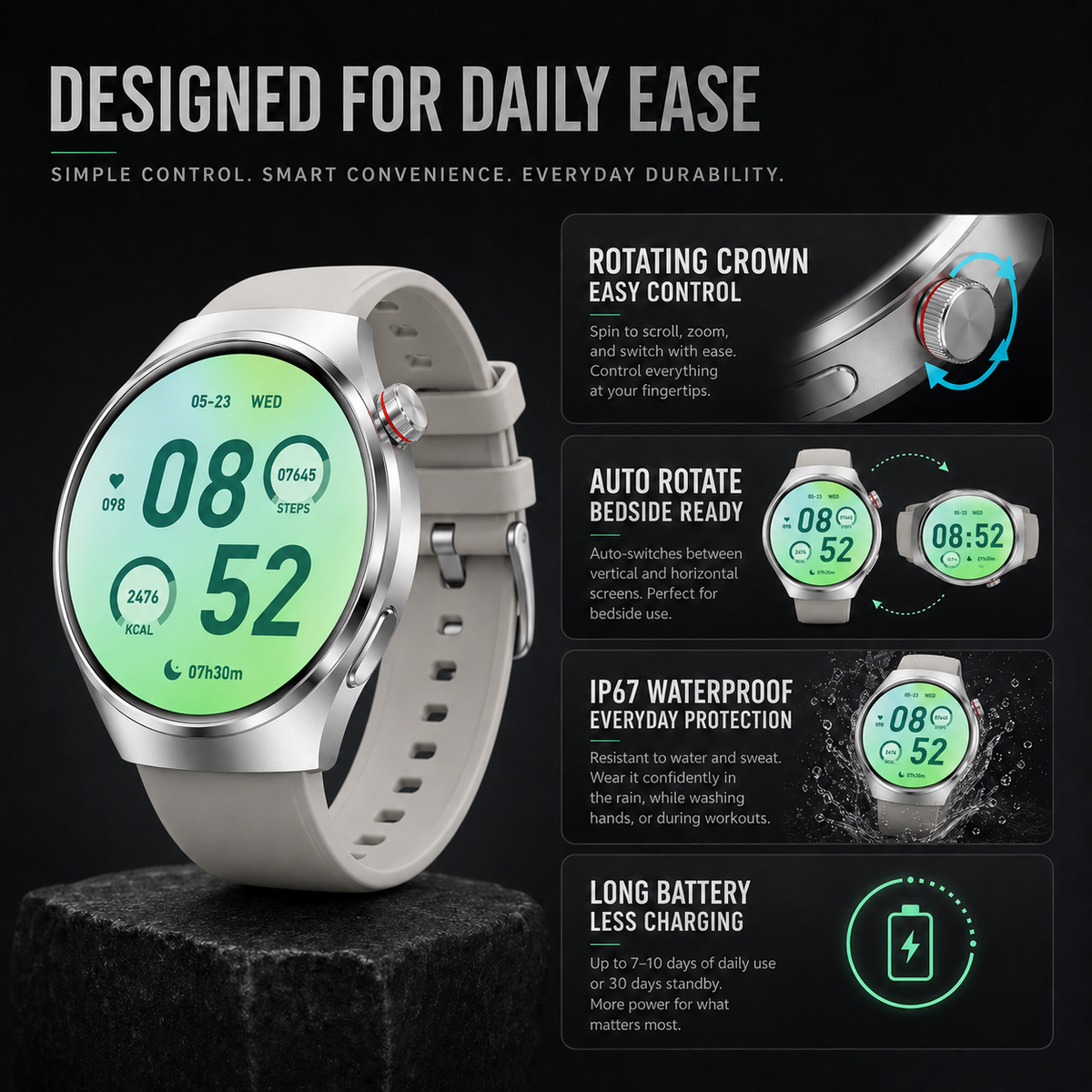Dayhills | Health Smartwatch with Blood Pressure Tracker