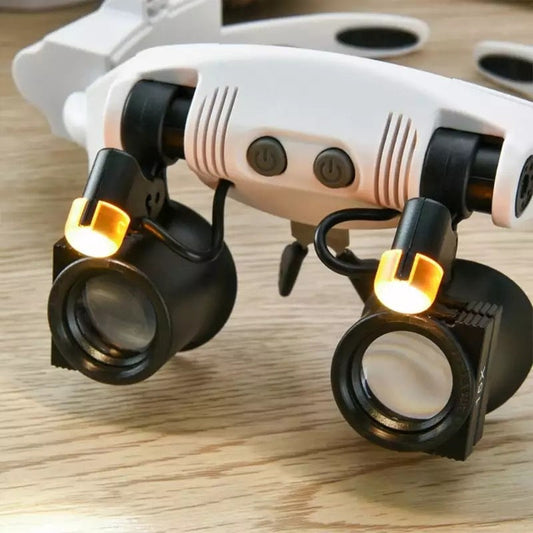 Dayhills | Jeweler Headband Magnifying Glass 8 Lens LED Light Glasses