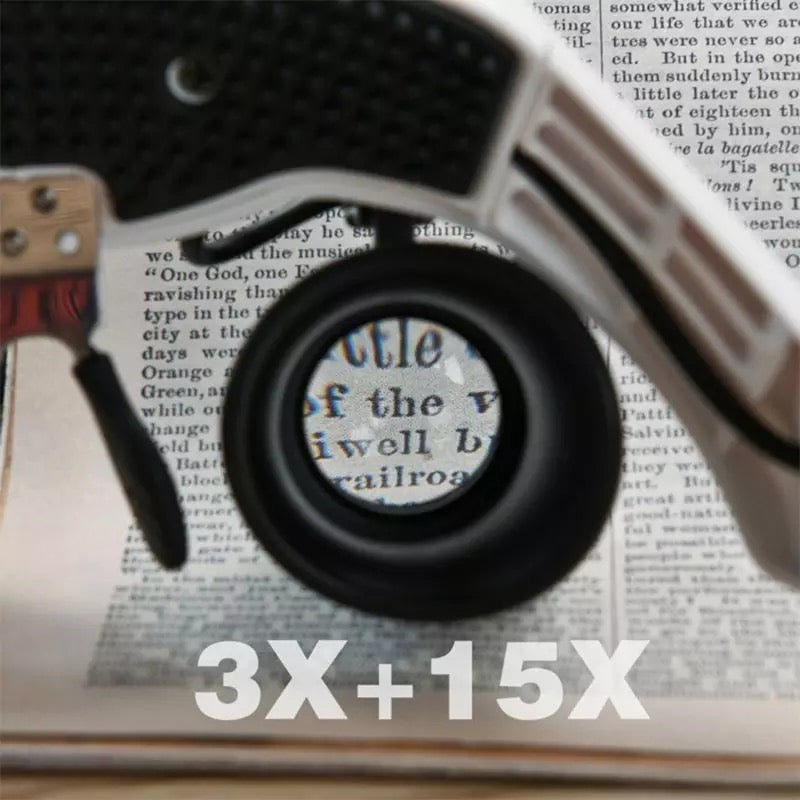 Dayhills | Jeweler Headband Magnifying Glass 8 Lens LED Light Glasses