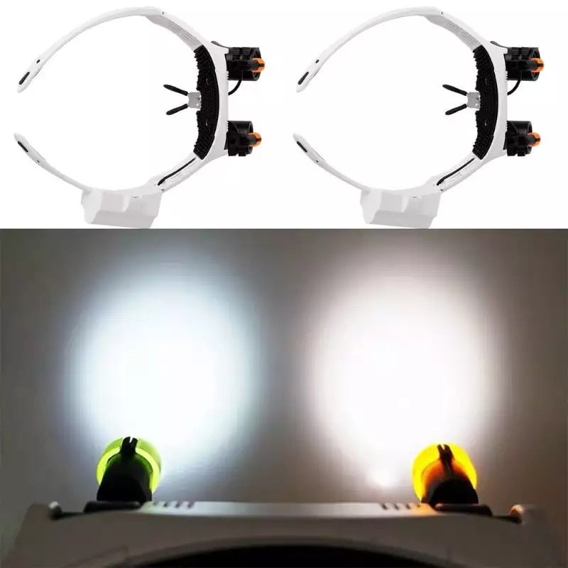 Dayhills | Jeweler Headband Magnifying Glass 8 Lens LED Light Glasses