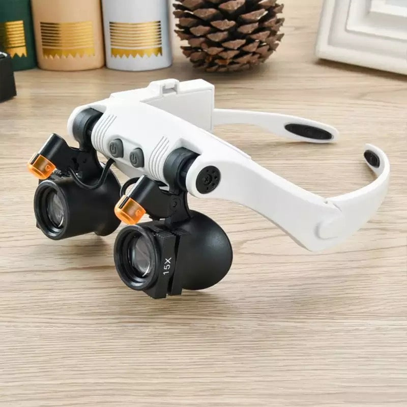 Dayhills | Jeweler Headband Magnifying Glass 8 Lens LED Light Glasses