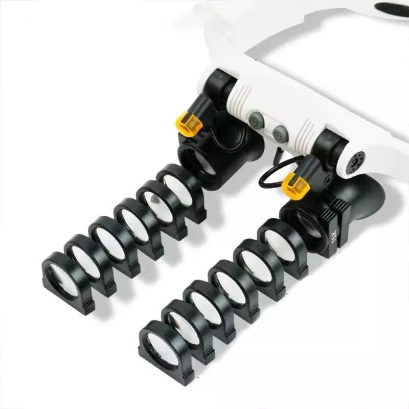 Dayhills | Jeweler Headband Magnifying Glass 8 Lens LED Light Glasses