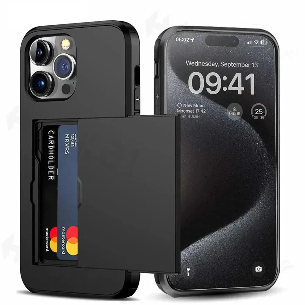 Dayhills | LuxShield iPhone Case with Card Holder | Slim Design | Card Storage | Protection & Style