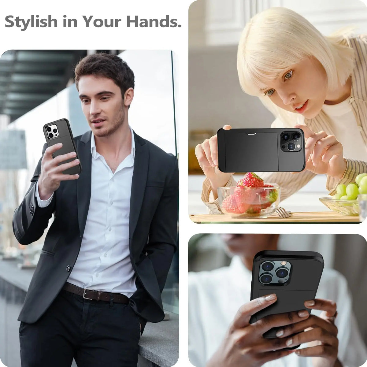 Dayhills | LuxShield iPhone Case with Card Holder | Slim Design | Card Storage | Protection & Style
