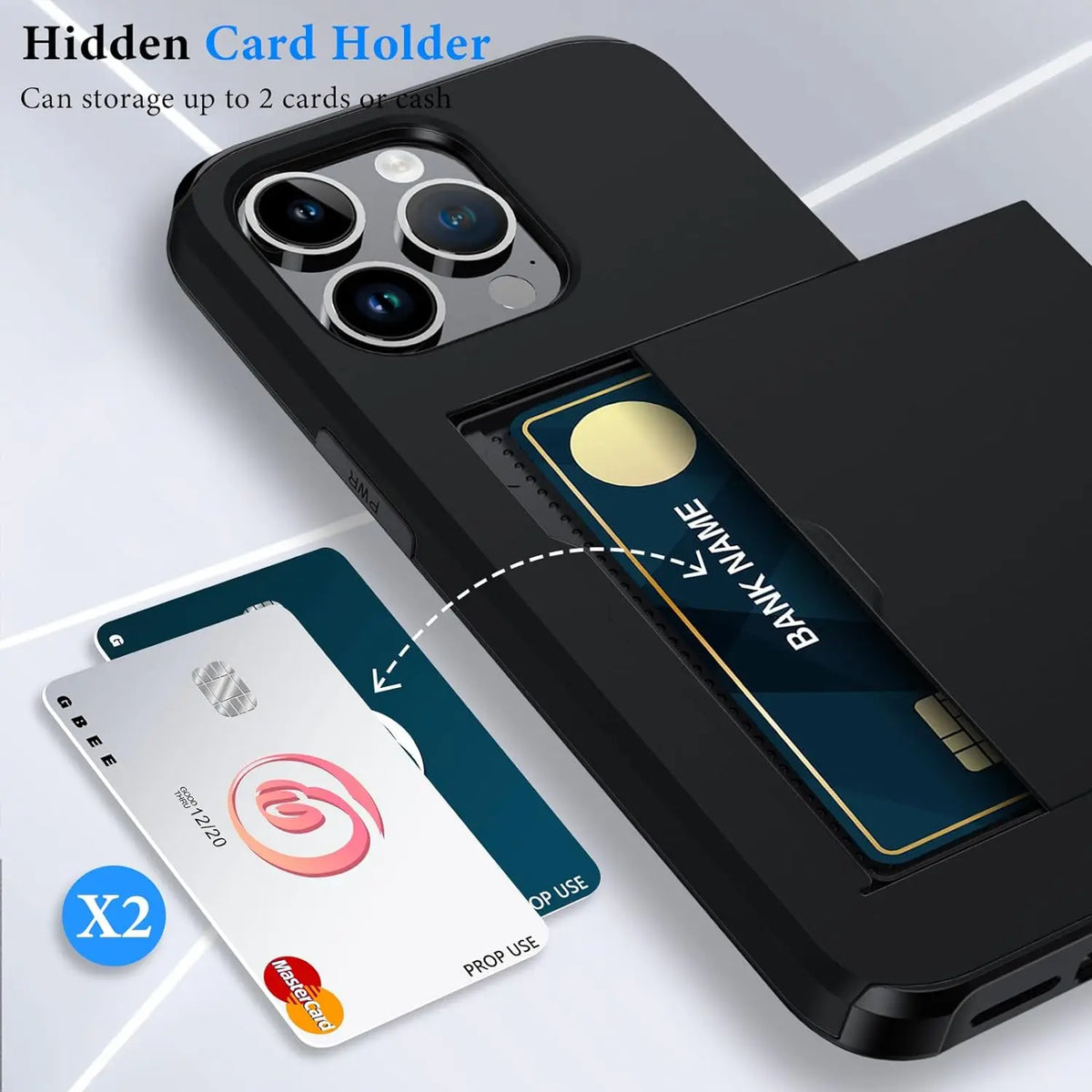 Dayhills | LuxShield iPhone Case with Card Holder | Slim Design | Card Storage | Protection & Style