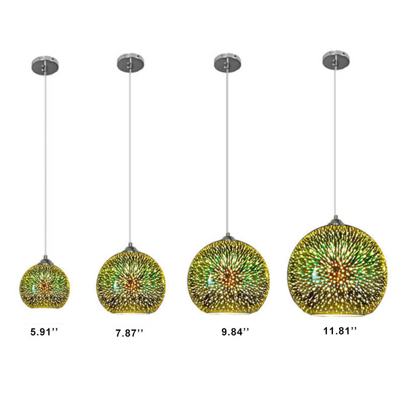 Dayhills | Modern Creative 3D Colorful Firework Glass 1-Light Dome Pendant Lamp
