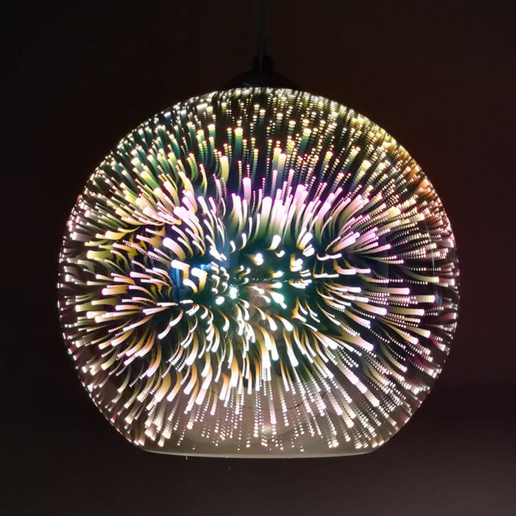 Dayhills | Modern Creative 3D Colorful Firework Glass 1-Light Dome Pendant Lamp