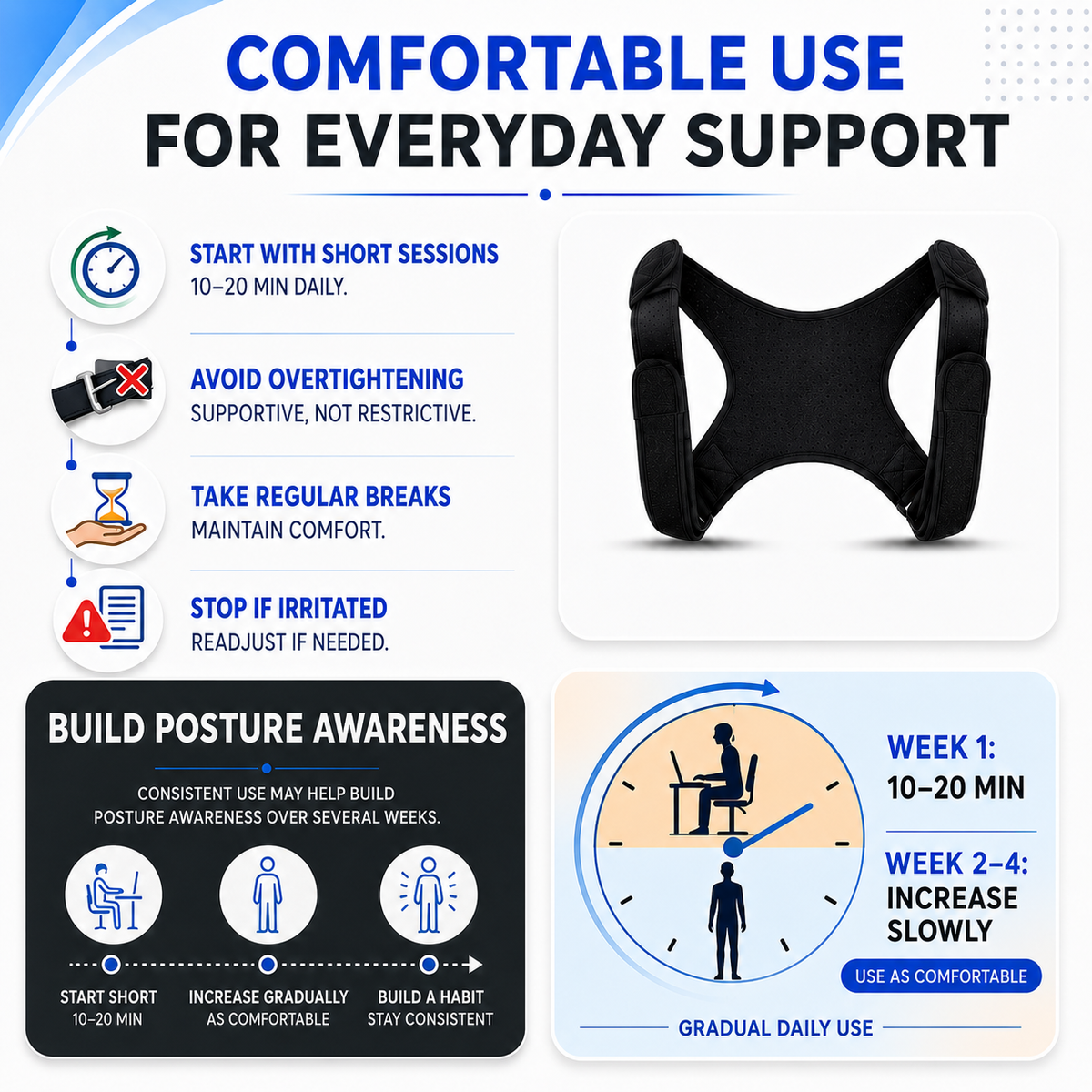 Dayhills | PostuSure Adjustable Shoulder Posture Brace