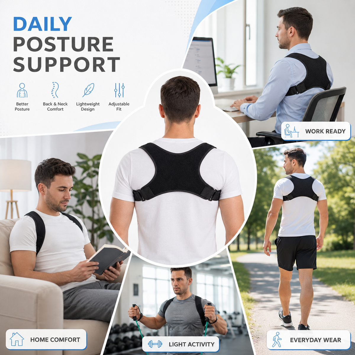 Dayhills | PostuSure Adjustable Shoulder Posture Brace