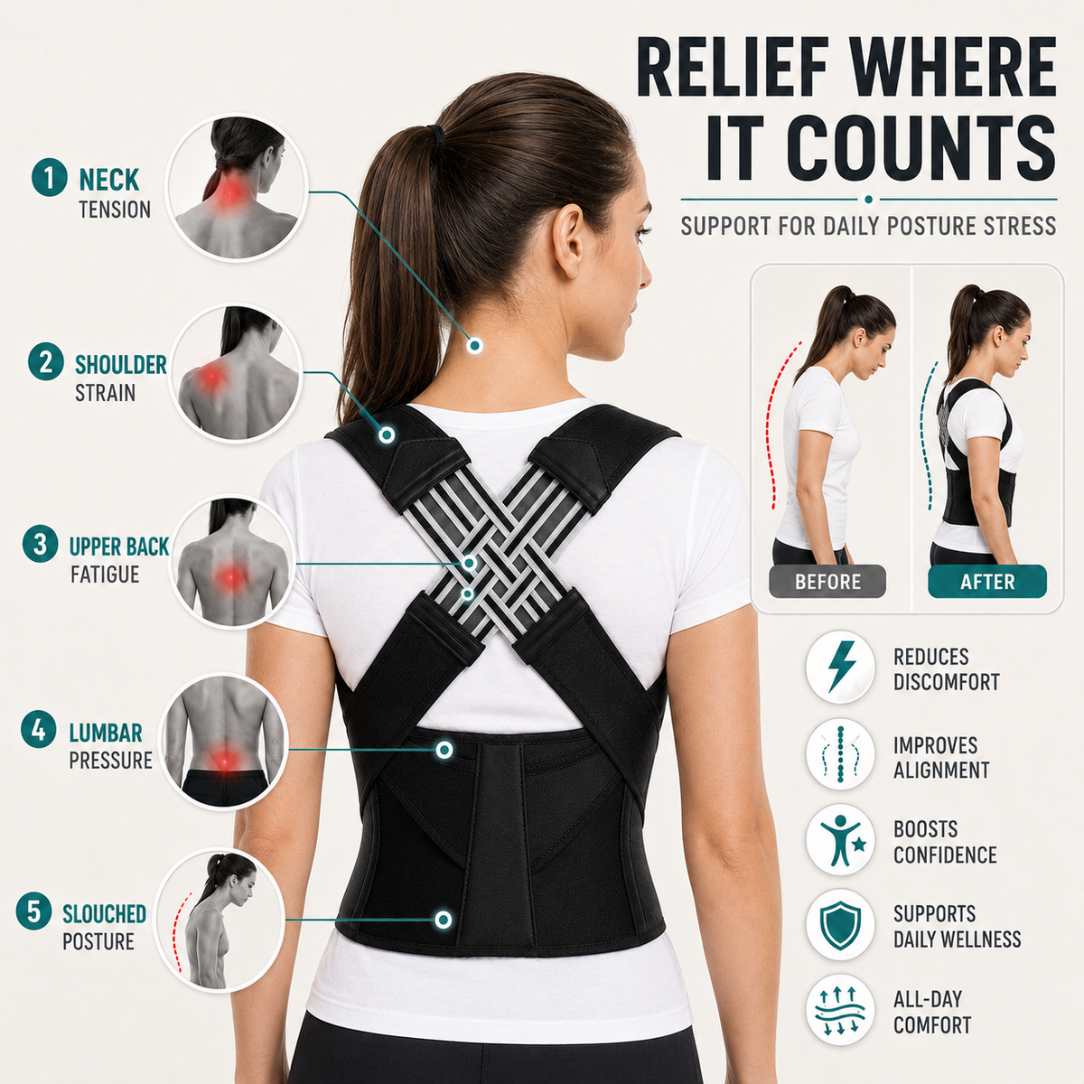 Dayhills | Postuvera Adjustable Posture Support Brace