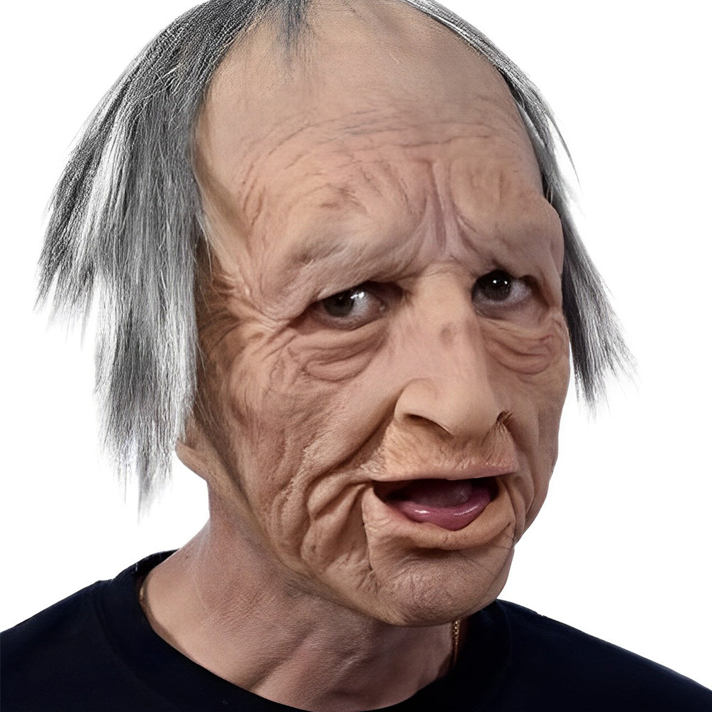 Dayhills | Realistic Old Man Mask – Halloween and Cosplay Latex Mask with Movable Mouth