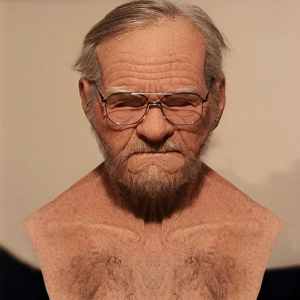 Dayhills | Realistic Old Man Mask – Halloween and Cosplay Latex Mask with Movable Mouth