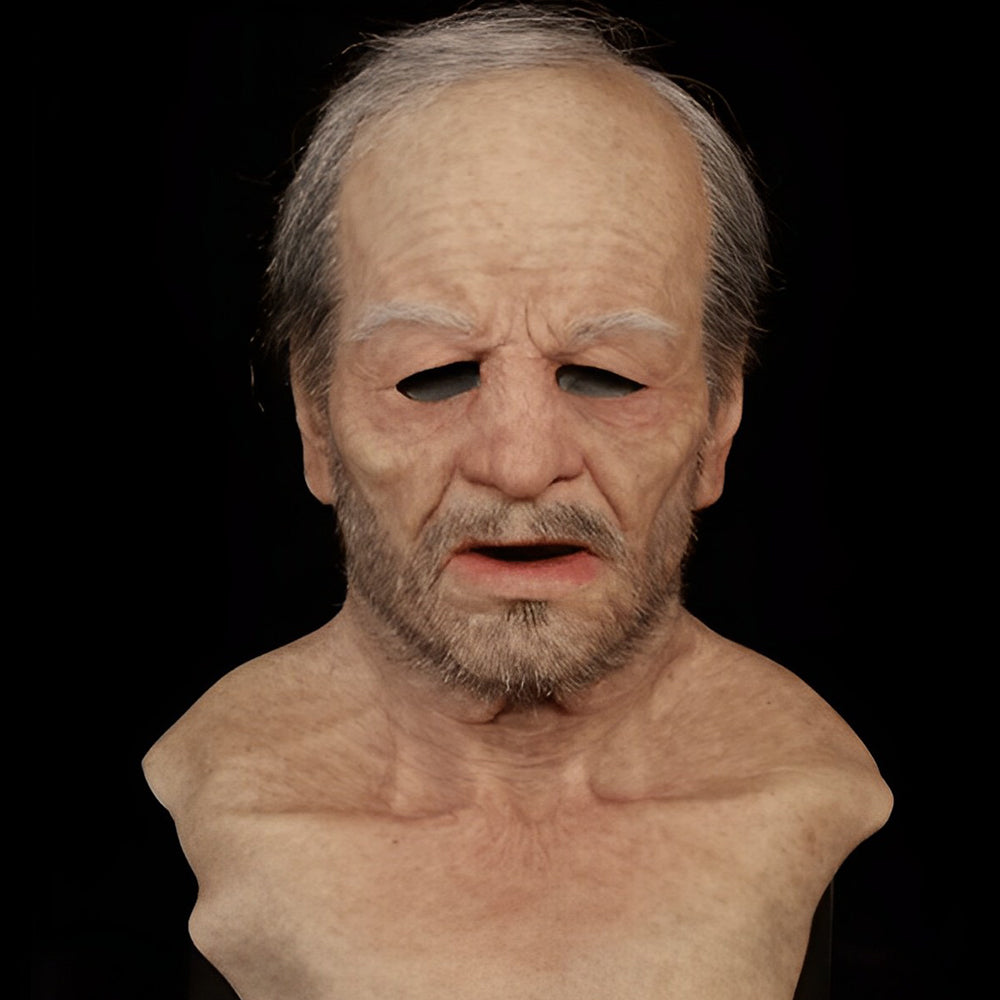 Dayhills | Realistic Old Man Mask – Halloween and Cosplay Latex Mask with Movable Mouth