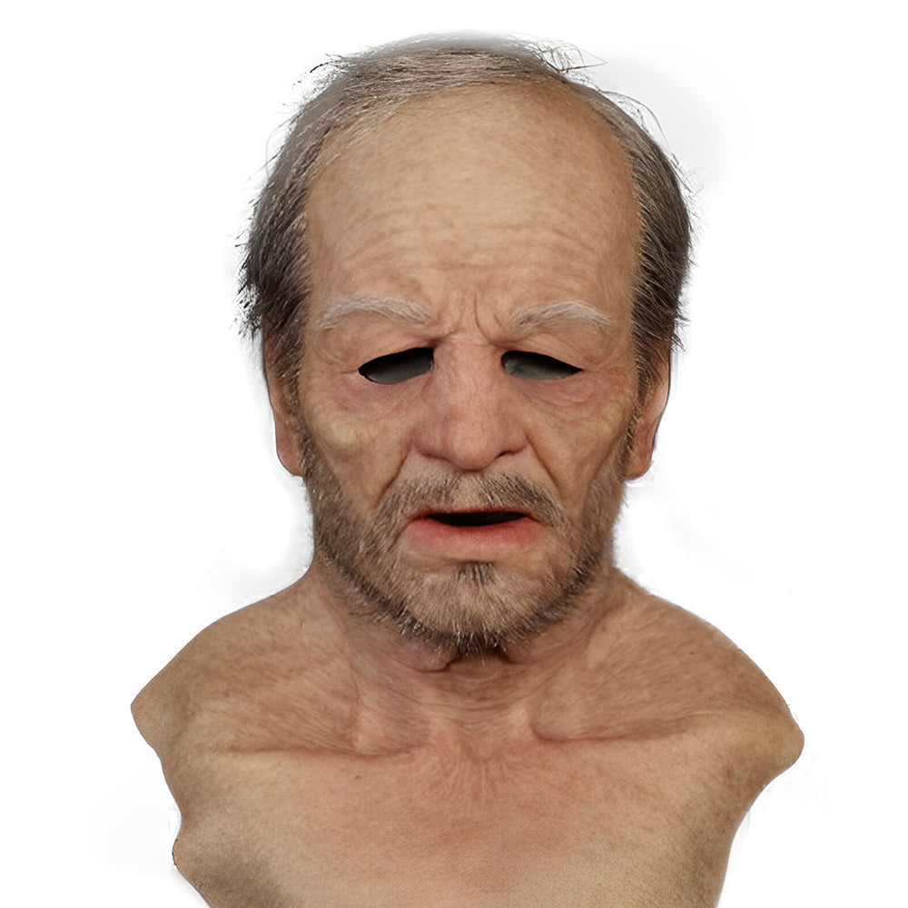 Dayhills | Realistic Old Man Mask – Halloween and Cosplay Latex Mask with Movable Mouth