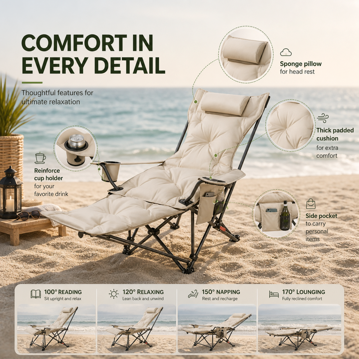 Dayhills | Reclinoze Foldable Reclining Camping Chair