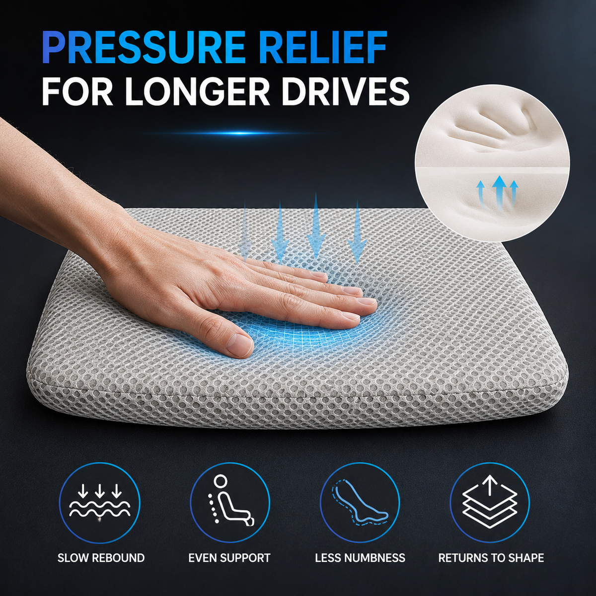 Dayhills | RideLift Breathable Honeycomb Seat Cushion