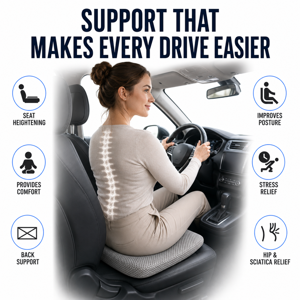 Dayhills | RideLift Breathable Honeycomb Seat Cushion