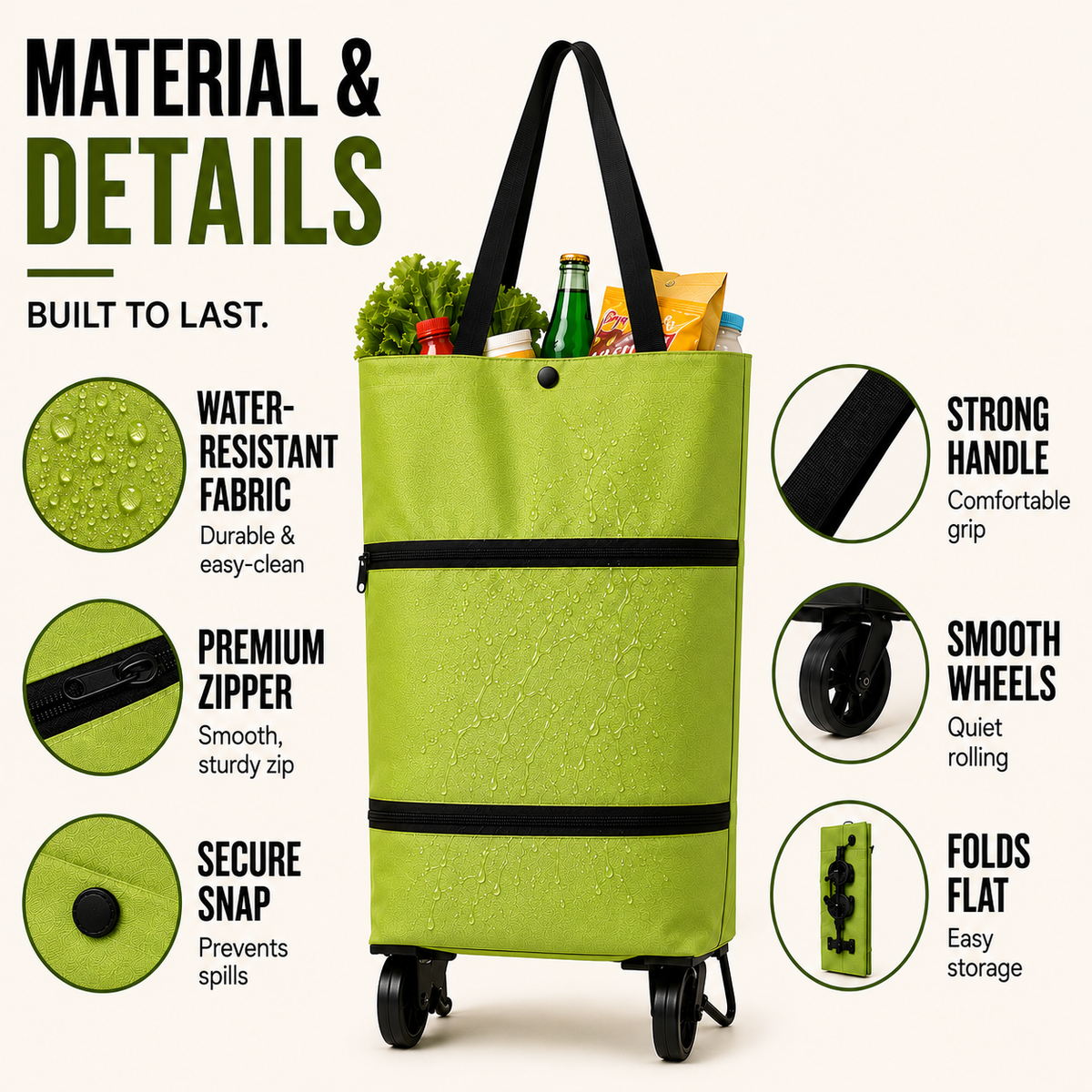 Dayhills | Rollpack Foldable Wheeled Shopping Hand Cart