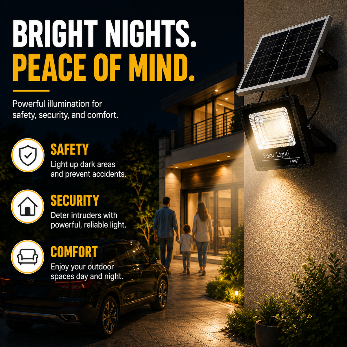 Dayhills | Soluxe Solar-Powered Outdoor Flood Light With Remote