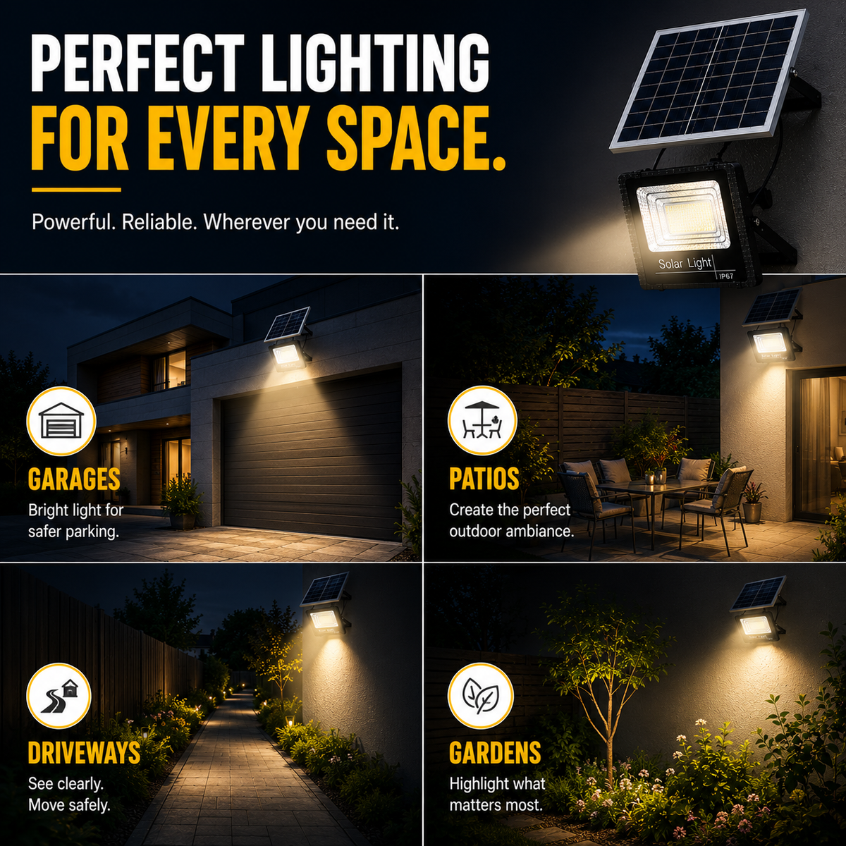 Dayhills | Soluxe Solar-Powered Outdoor Flood Light With Remote
