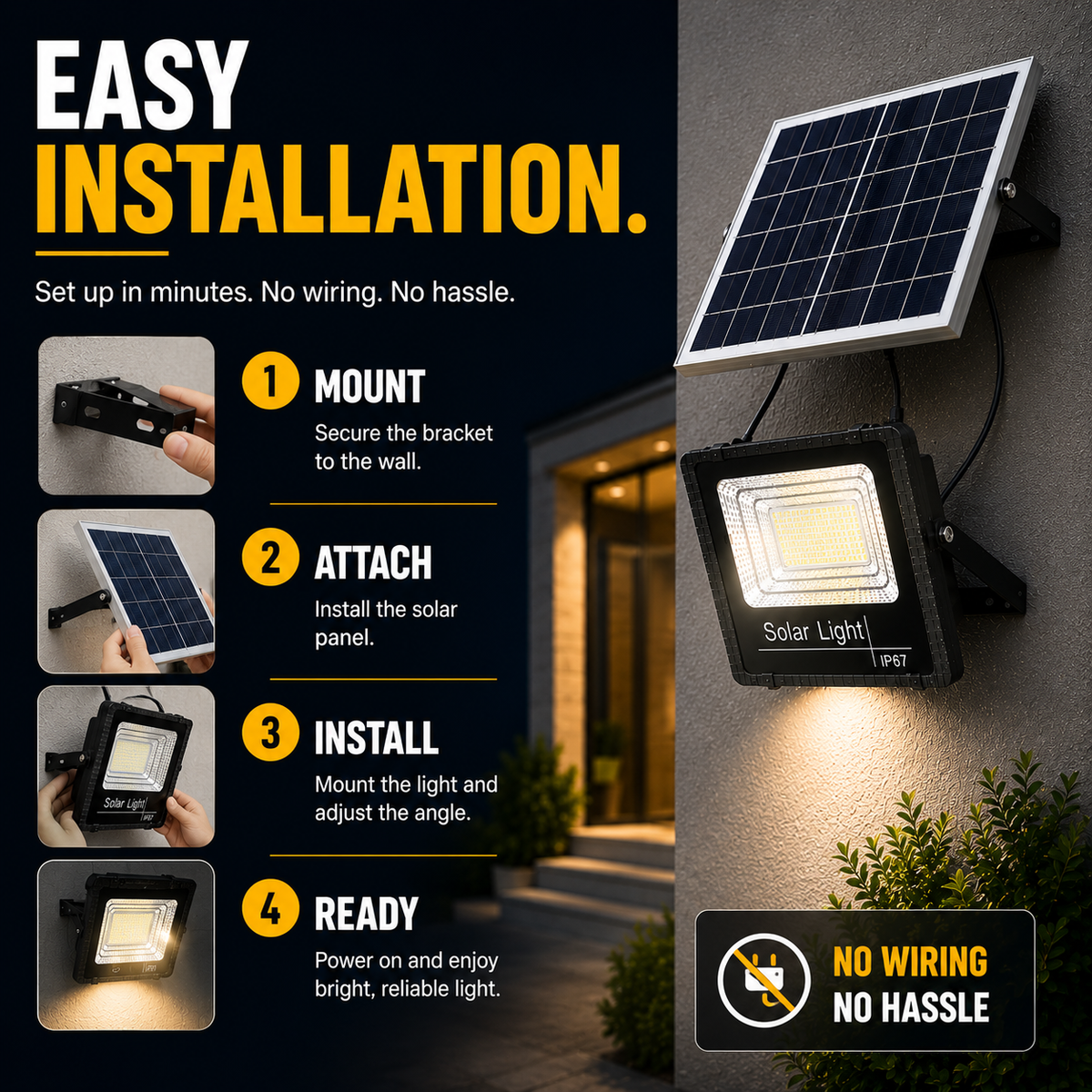 Dayhills | Soluxe Solar-Powered Outdoor Flood Light With Remote
