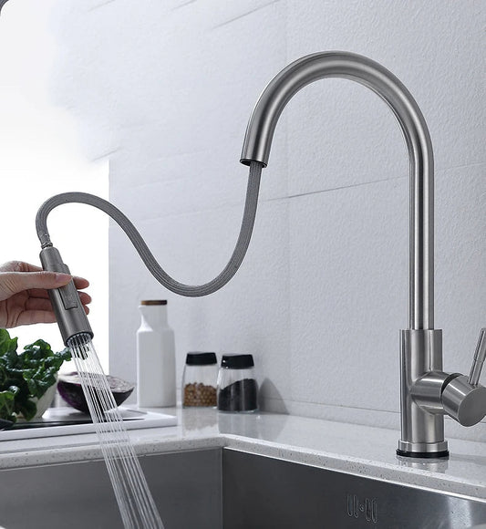 Dayhills | TouchTech Pull-Out Kitchen Tap – Sensor Touchless Mixer Tap with Flexible Spout | Modern Brass Faucet