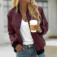 Comfortable Women's Zip-Up Bomber Jacket