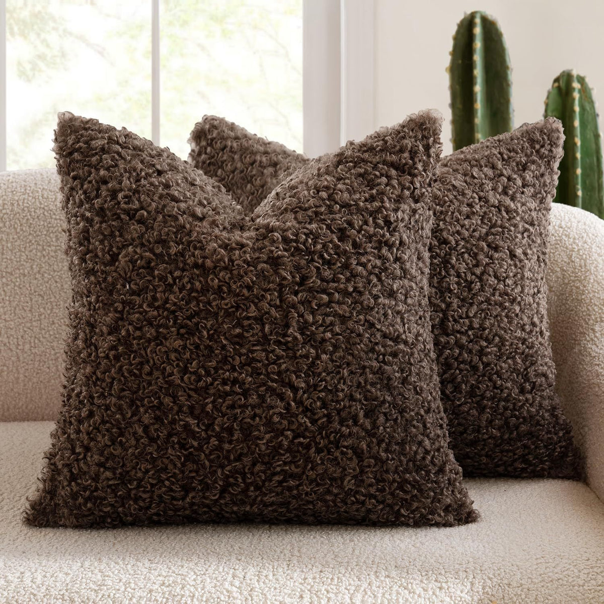 Curly Faux Shearling Decorative Throw Pillow Cover