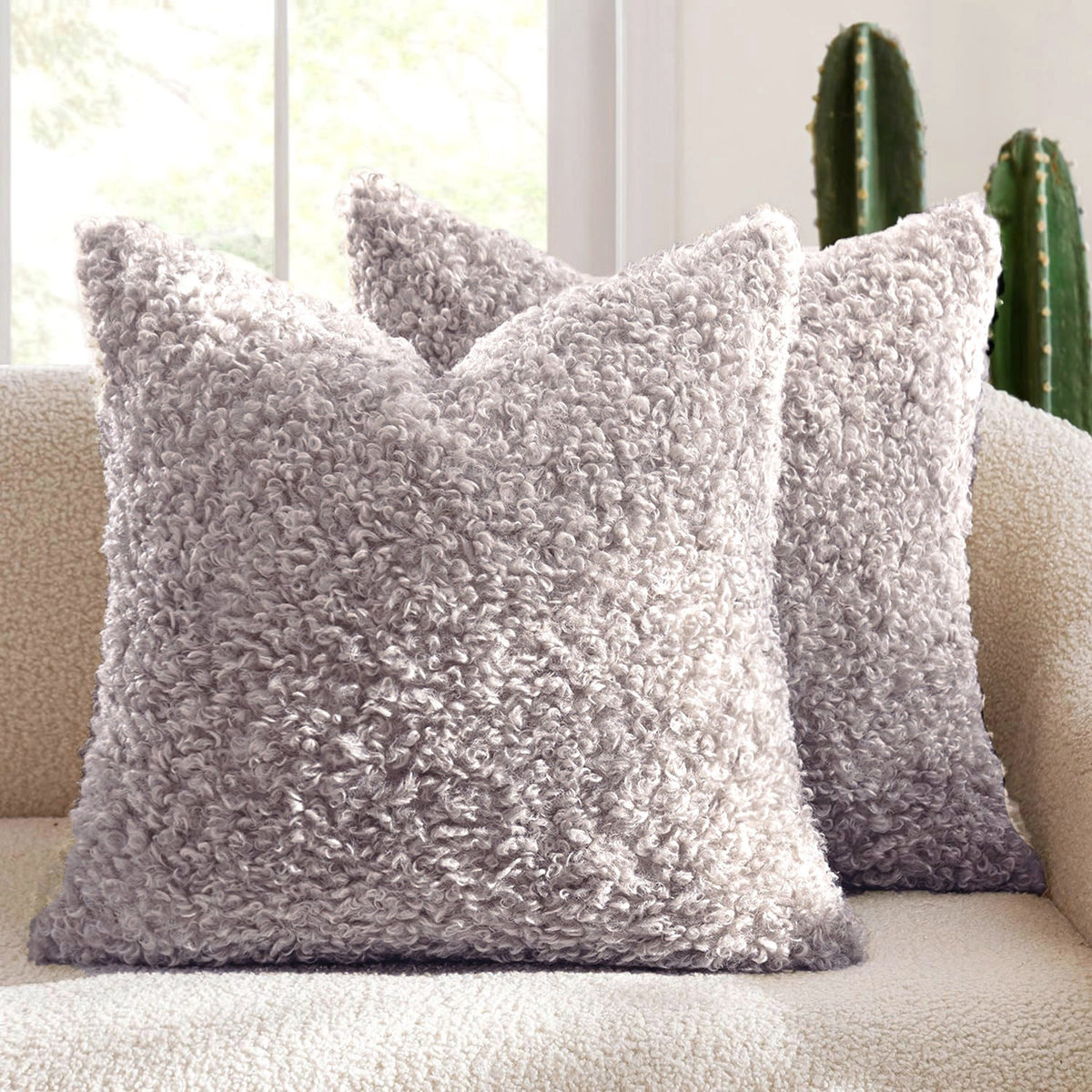 Curly Faux Shearling Decorative Throw Pillow Cover